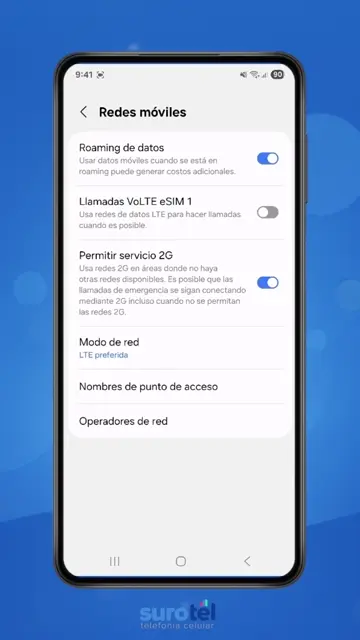 Vista del tutorial: Configura internet en tu Android