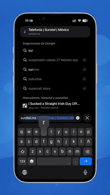 Vista del tutorial: Recarga tu línea en internet