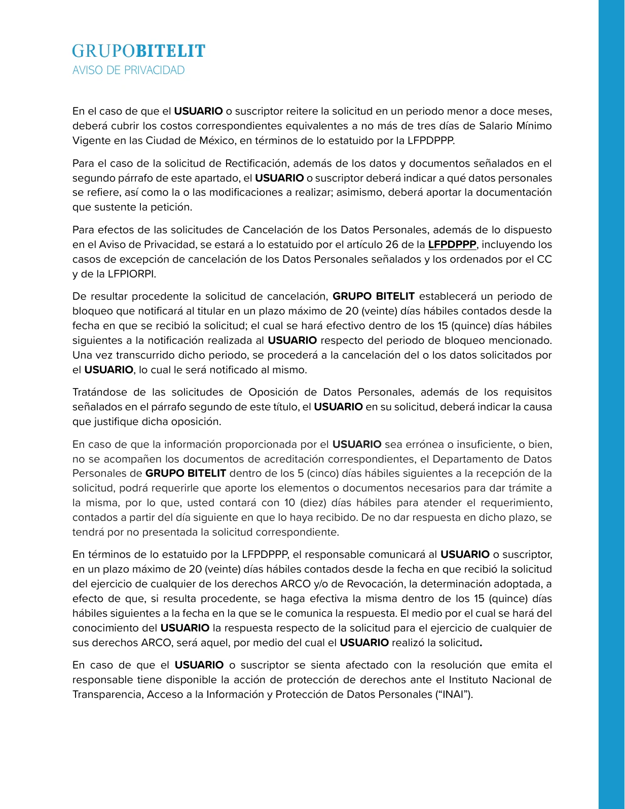 Aviso de privacidad, página 4 de 6