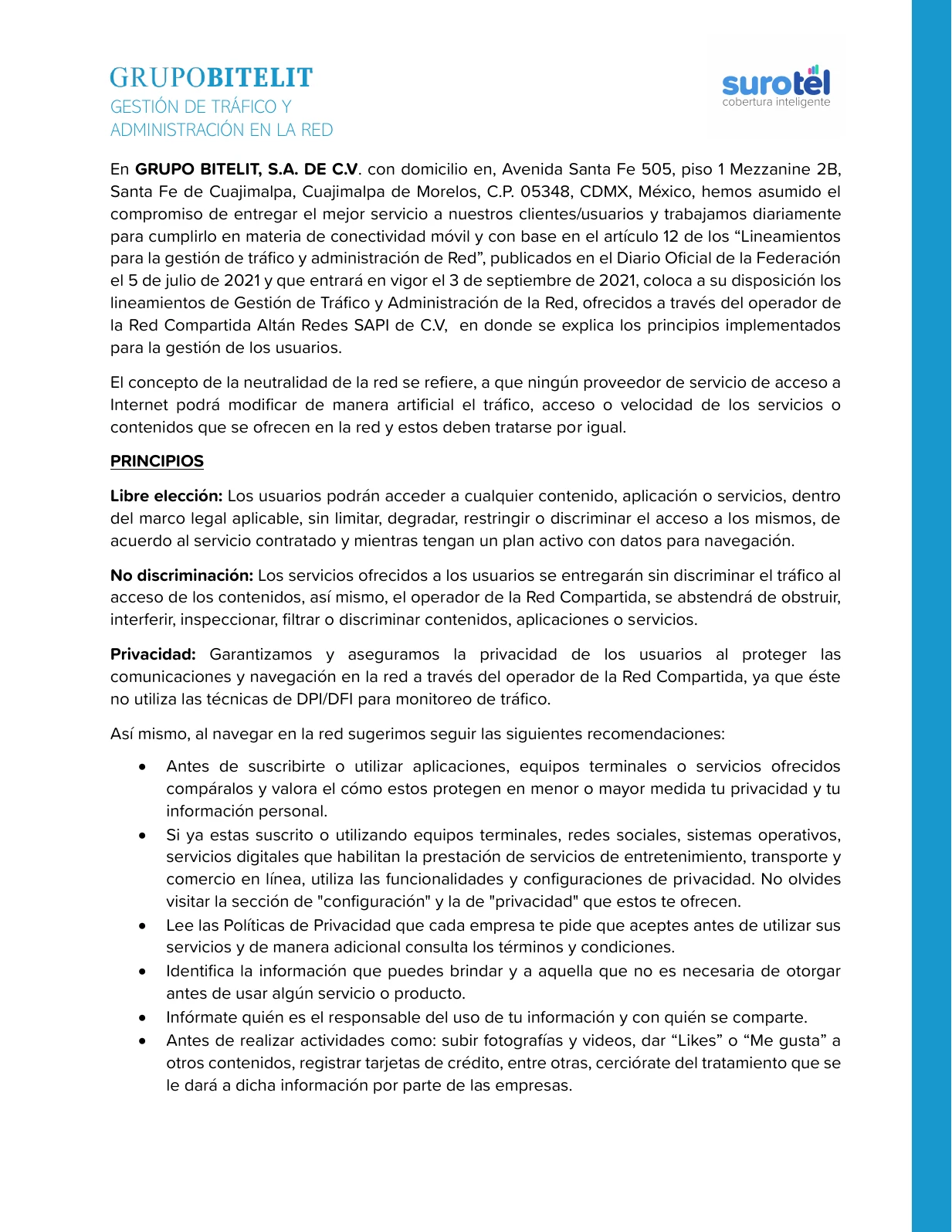 Gestión de tráfico y administración de la red, página 1 de 4