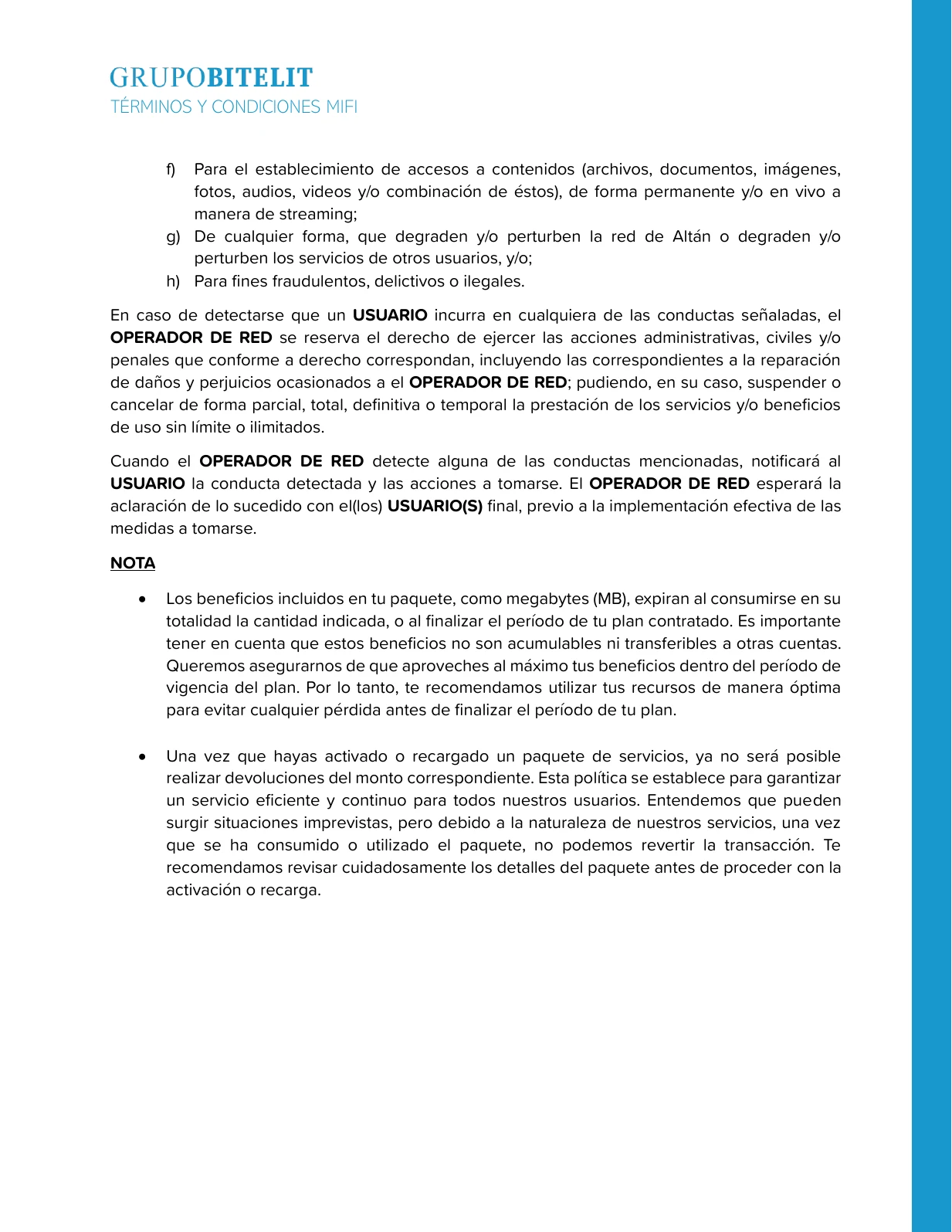 Términos y condiciones MiFi, página 10 de 10