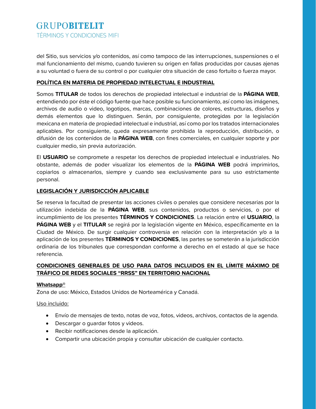 Términos y condiciones MiFi, página 6 de 10