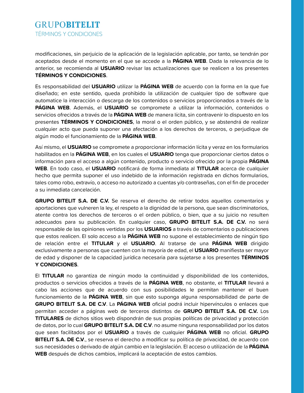 Términos y condiciones de telefonía, página 2 de 13